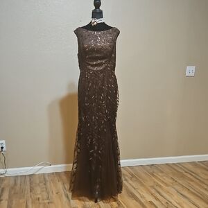 Elegant Brown Evening Gown
